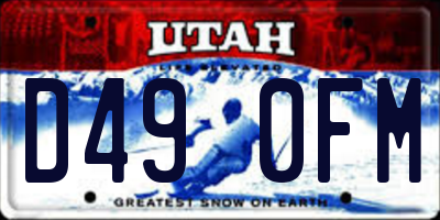 UT license plate D490FM