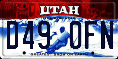 UT license plate D490FN