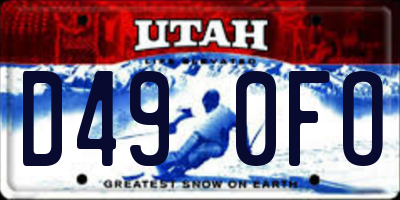 UT license plate D490FO