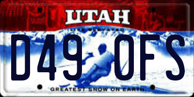 UT license plate D490FS