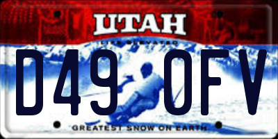 UT license plate D490FV