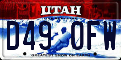 UT license plate D490FW
