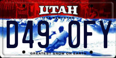 UT license plate D490FY