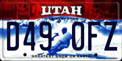 UT license plate D490FZ