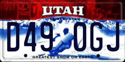 UT license plate D490GJ