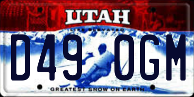UT license plate D490GM