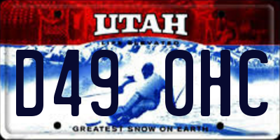 UT license plate D490HC