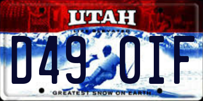 UT license plate D490IF