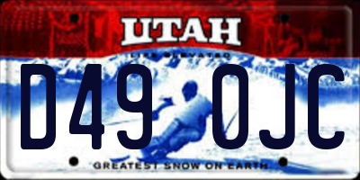 UT license plate D490JC