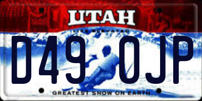 UT license plate D490JP