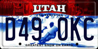 UT license plate D490KC