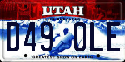 UT license plate D490LE