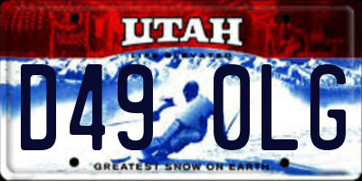 UT license plate D490LG