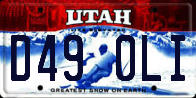 UT license plate D490LI