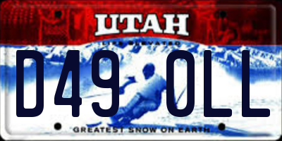 UT license plate D490LL