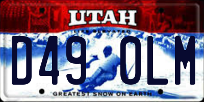 UT license plate D490LM