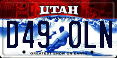 UT license plate D490LN