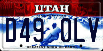 UT license plate D490LV