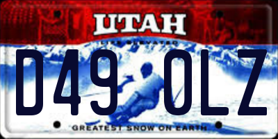 UT license plate D490LZ