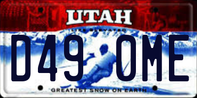 UT license plate D490ME