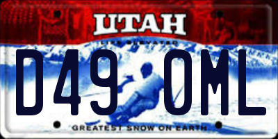 UT license plate D490ML