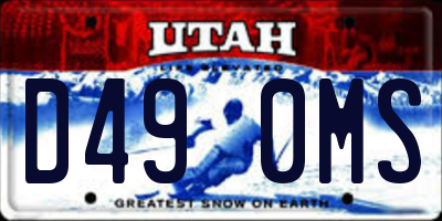 UT license plate D490MS