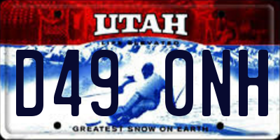 UT license plate D490NH