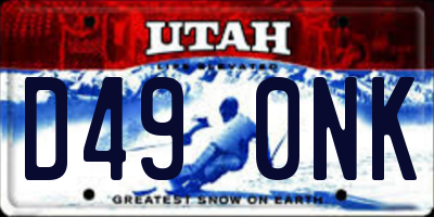 UT license plate D490NK