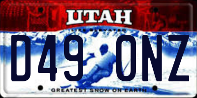 UT license plate D490NZ