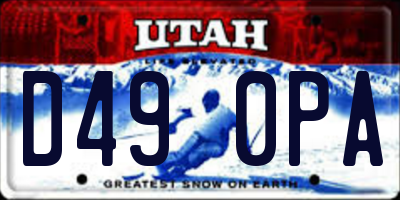 UT license plate D490PA