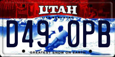 UT license plate D490PB