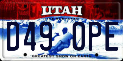 UT license plate D490PE