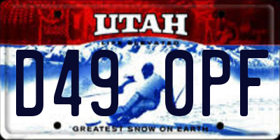 UT license plate D490PF
