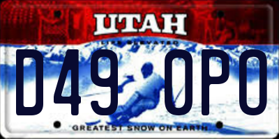 UT license plate D490PO