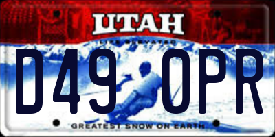 UT license plate D490PR