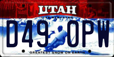 UT license plate D490PW