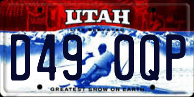 UT license plate D490QP