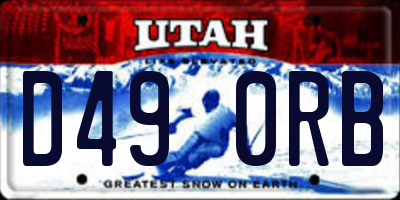 UT license plate D490RB