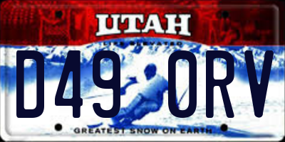 UT license plate D490RV
