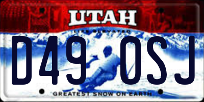 UT license plate D490SJ
