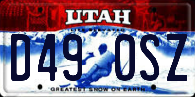 UT license plate D490SZ