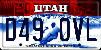 UT license plate D490VL