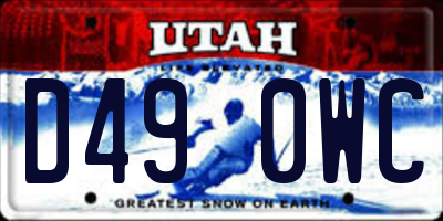 UT license plate D490WC