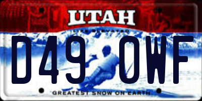 UT license plate D490WF