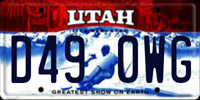 UT license plate D490WG