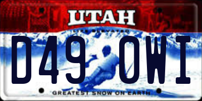 UT license plate D490WI