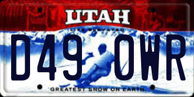 UT license plate D490WR