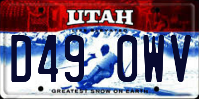 UT license plate D490WV