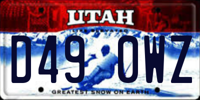 UT license plate D490WZ