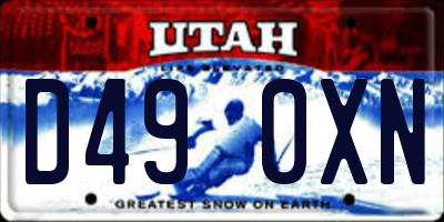UT license plate D490XN